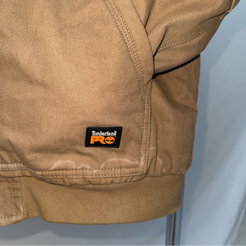 Vintage Timberland Men's Brown Hooded Bomber Jacket Workwear Durable 00s - Picture 2 of 8